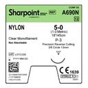 Surgical Specialties Sharpoint Plus 5-0 13 mm Nylon Nonabsorbable Suture with Needle and Undyed, 12 per Box
