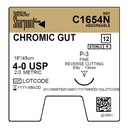Surgical Specialties Sharpoint Plus 4-0 18 inch Chromic Gut Absorbable Suture with Needle and Undyed, 12 per Box