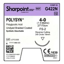 Surgical Specialties Sharpoint Plus 4-0 19 mm PolySyn/Polyglycolic Acid Absorbable Suture with Needle and Undyed, 12 per Box