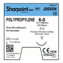 Surgical Specialties Sharpoint Plus 6-0 18 inch Polypropylene Nonabsorbable Suture with Needle and Blue, 12 per Box