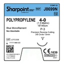 Surgical Specialties Sharpoint Plus 4-0 13 mm Polypropylene Nonabsorbable Suture with Needle and Blue, 12 per Box