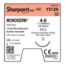 Surgical Specialties Sharpoint Plus Monoderm 4-0 19 mm Polyglycolic Acid Absorbable Suture with Needle and Violet, 12 per Box