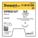 Surgical Specialties Sharpoint Plus 5-0 13 mm Express Gut Absorbable Suture with Needle and Undyed, 12 per Box