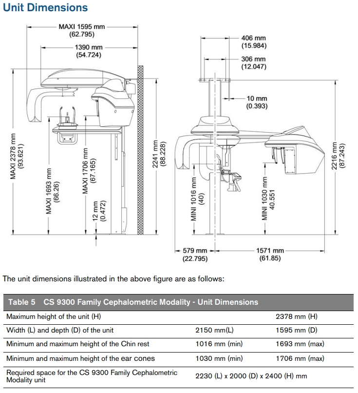 9300C Dimensions