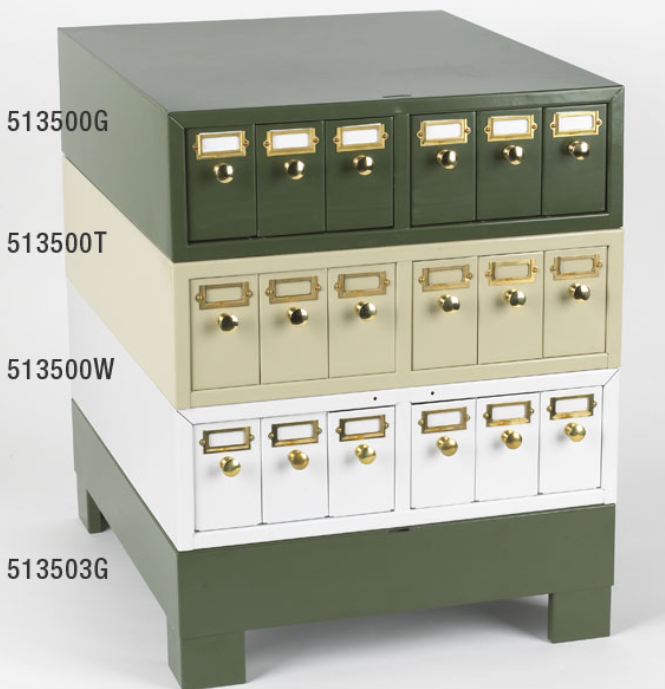 Globe Scientific 6 Drawers Metal Storage Cabinet for 4500 Slides, Green