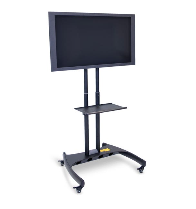 TV Stand with Mount, Rotating, Adjustable-Height, 32.75"W x 28.75"D x 46.5"-62.5"H, Fits TV sizes 40"-60", 90° Rotation, (4) 2" Nylon Casters with Locking Brakes, Steel Frame, Maximum Weight Capacity 100 lbs., Assembly Required