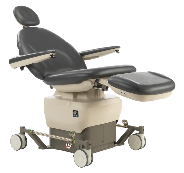 MTI 830 Procedure Chair, Mobile Base, 100-240V Rear Steer