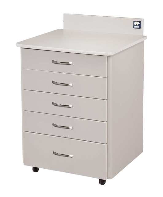 MTI MTC-1S Mobile Cabinet, 5-Drawer, Trim-White 
