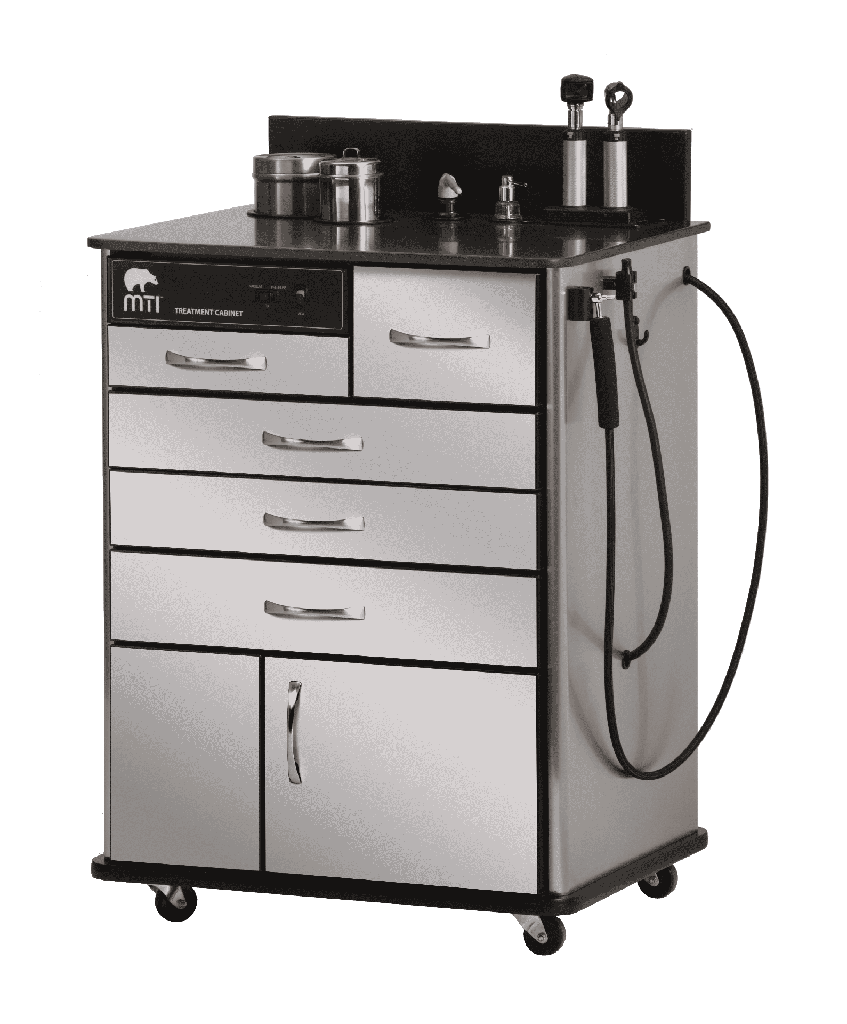 TC100AS ENT Cabinet, Sit-down, Standard Configuration 1, Metal-Stainless Steel 