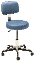 MTI 323 Hand Operated Stool, Chrome Base, w/Ergo Backrest, Premium