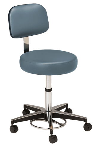 MTI Foot Operated Stool, w/Ergo Backrest, Premium