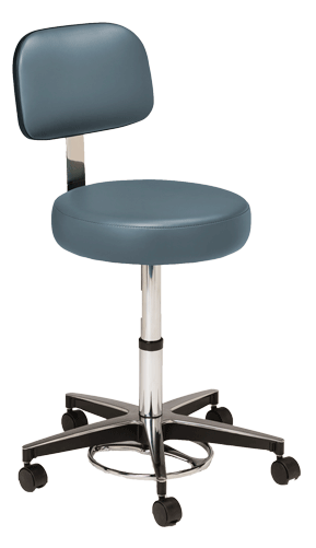 MTI Foot Operated Stool, w/Ergo Backrest, Premium
