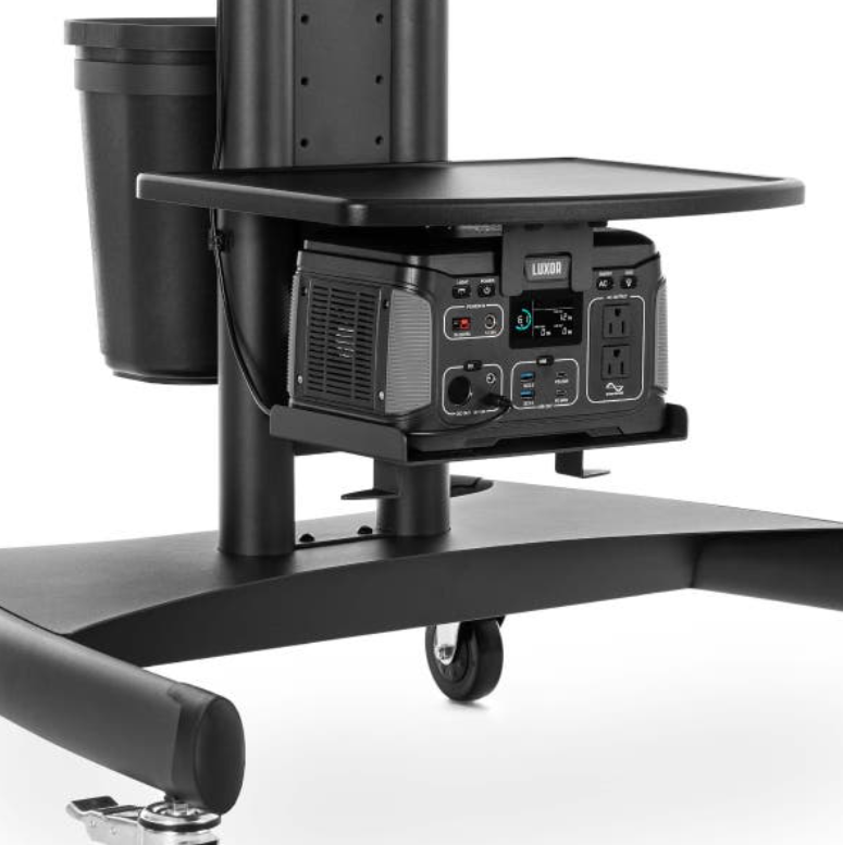 Workstation, Mobile Battery-Powered Adjustable-Height, Steel Frame with Black Powder Coat Finish 