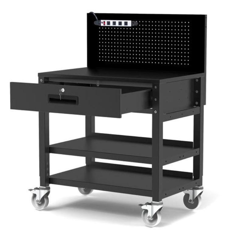 Luxor Heavy-Duty Mobile Workstation w/Adjustable Height