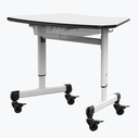 Luxor Height-Adjustable Trapezoid Student Desk with Drawer, Black