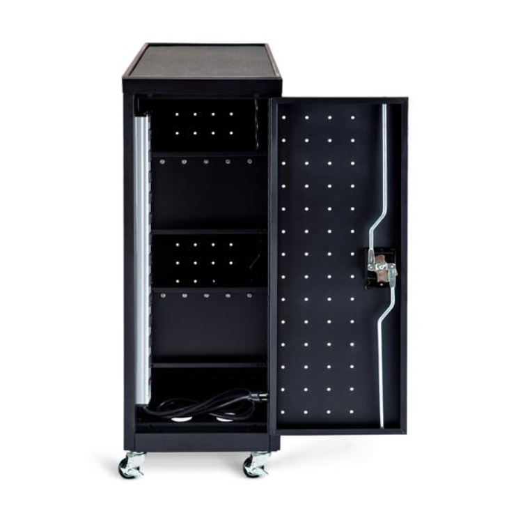 Luxor 12-Laptop/Chromebook Compact Charging Cart, 14” W x 21.15” D x 39.625” H, 10ft Cord