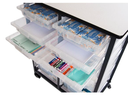 Luxor Mobile Bin Storage Unit, Double Row w/Large & Small Clear Bins