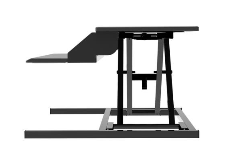 Standing Desk Converter, Dual Monitor Lift Capability, Black, 32"W x 23.5"D x 5.25"-15.5"H, 35 lb. Weight Capacity