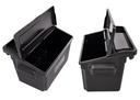 Utility Tub Cart, Plastic, Two Shelves with Outrigger Bins (2.5" Deep), 24" x 18", Overall: 27.25" W x 18" D x 34.25" H