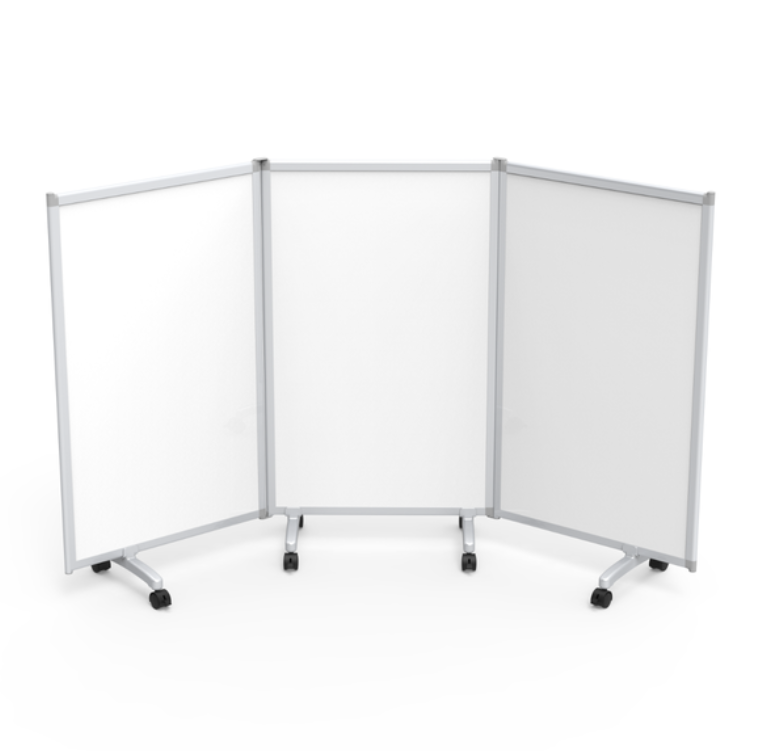 Luxor Dry Erase Magnetic Mobile Room Divider White Board, 28x46, 3-Panel