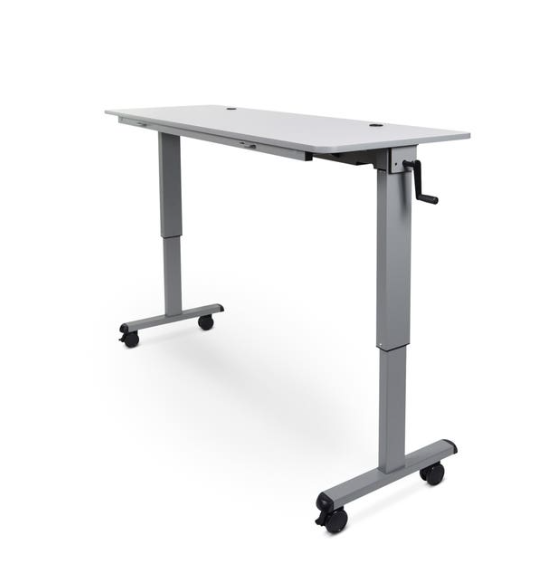 Flip-Top Table, Adjustable, Crank Handle, 59"W x 23.6"D x 30"-45.25"H, Weight Capacity 150 lbs.