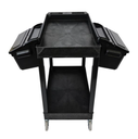 Luxor 32" x 18" Tub Cart, 2 Shelves w/Outrigger Utility Cart Bins