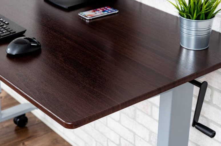 Luxor 60" High Speed Crank Adjustable Stand Up Desk, Walnut