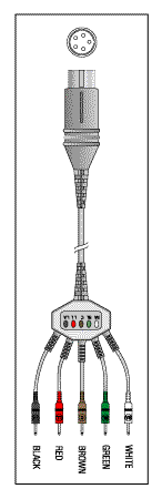 Patient Cable - 5 Lead Fixed Pin