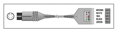 Patient Cable - 5 Lead Dual - 6-Pin