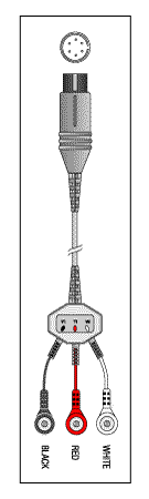 Patient Cable-3 Lead Fixed Snap - Equipment End: 6-PIN; Jumper E to B