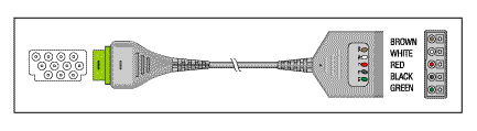 Patient Cable-5 Lead Dual (Equipment End: 11-Pin)