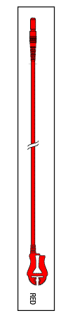 Leadwire Red 24" Din/Pinch