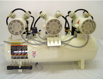 3 Horsepower Triple Head Oilless Dental Air Compressor