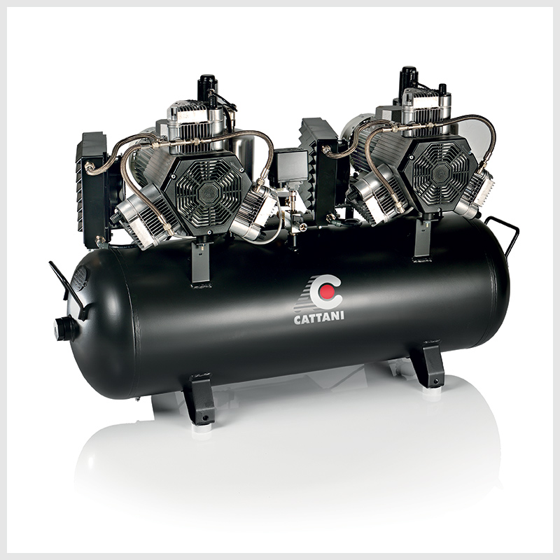 Cattani Twin Head 2 Cylinder Oilless Compressor