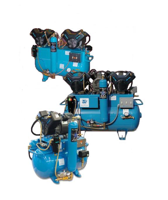 Tech West 3HP Triple Head Elite Series Oilless Air Compressor