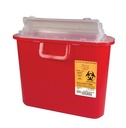 Medegen Sharps-Tainers™, 5.4Qt Red, Locking Lid, 10.5"W x 3.5"D x 10.5"H