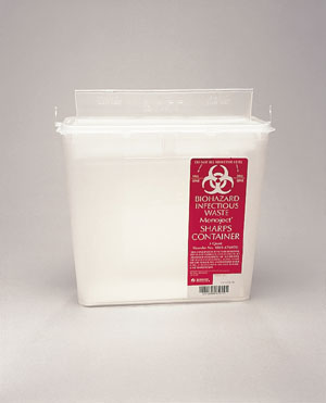 Plasti Wall Mounted Sharps Container, 5 Qt, Clear