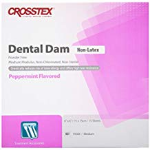 Crosstex Dental Dam, Medium, Purple, 6" x 6", Peppermint, Latex Free (LF)
