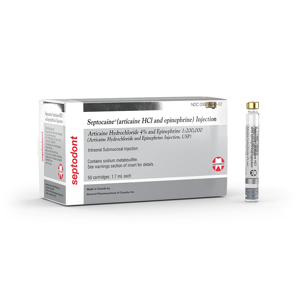 Septodont Septocaine® 4% and Epinephrine 1:200,000 CS