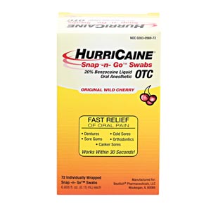 Beutlich Hurricaine® Topical Anesthetic Snap -N- Go™ Swabs