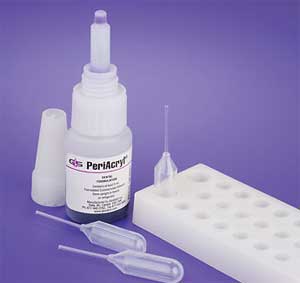 Glustitch Periacryl® Oral Adhesive, 5 mL Bottle w/ Autoclavable Tray and 50 Pipettes, Violet
