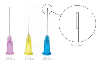 Pac-Dent Endo Irrigation Needle Tips, 23 Ga, Notched, Blue, 100 pack