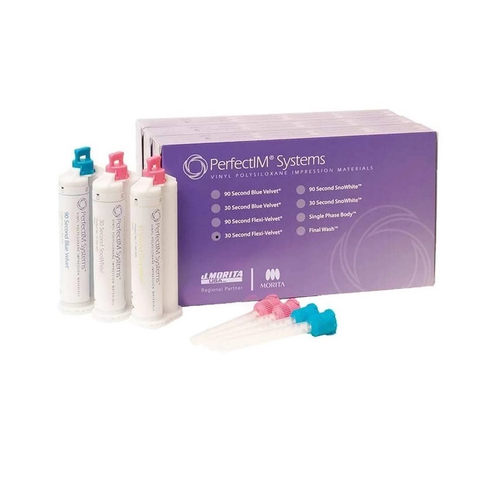 J. Morita Perfectim® 30 Second Flexi-Velvet Cartridge Kit (3 x 50ml Cartridge + 12 Mixing Ti