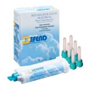 Mydent "Hard" Bite Reg, Fast Set, Unflavored. 2x50 mL crtdg + 6 teal mixing tips/bx, Case lot