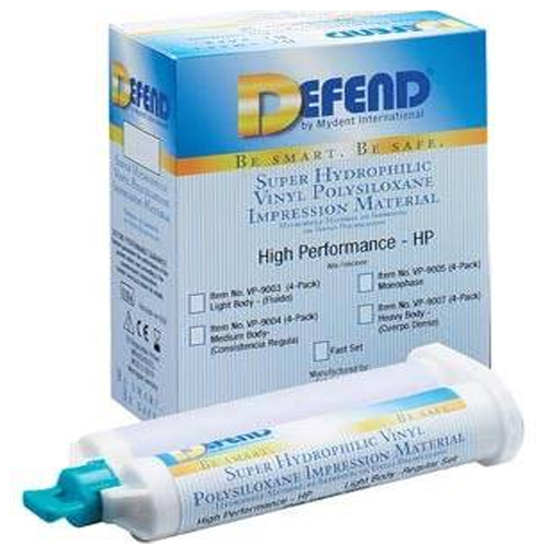 Mydent Vinyl Polysiloxane Impression Material, Light Body Fast Set. 4x50 mL crtg/bx, 10 bx/cs