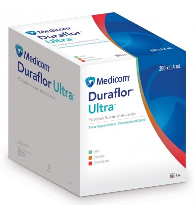 Medicom Duraflor Ultra 5% Sodium Fluoride Varnish, Strawberry, 0.4mL Unit Dose, 200/cs