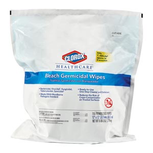 Healthlink-Clorox Clorox Healthcare® Wipes, Bleach Germicidal, 12 x 12, Refill Pack, 110PK / 2CS