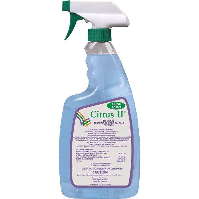 Beaumont Citrus II Germicidal Deodorizing Cleaner, Lavender Scent, 22 oz Spray Bottle