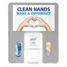 Gojo Purell® Messenger™ Floor Stand Hygiene Bracket, White with Silver