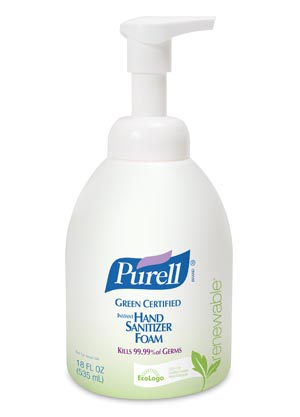 Gojo Purell® Green Certified Foam Hand Sanitizer, 535ml Counter Top Pump Bottle